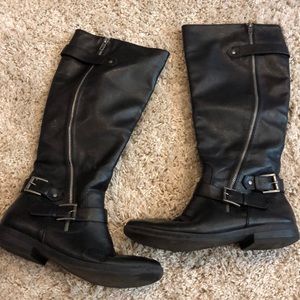 Knee high zip up boots